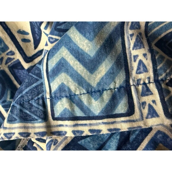 Vintage Hawaiian Aloha Shirt 50s 60s Pride of Hawaii Made‎ Hawaii Blue Tapa M L - Picture 4 of 5